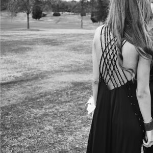 Black Dress with Beaded Fringe